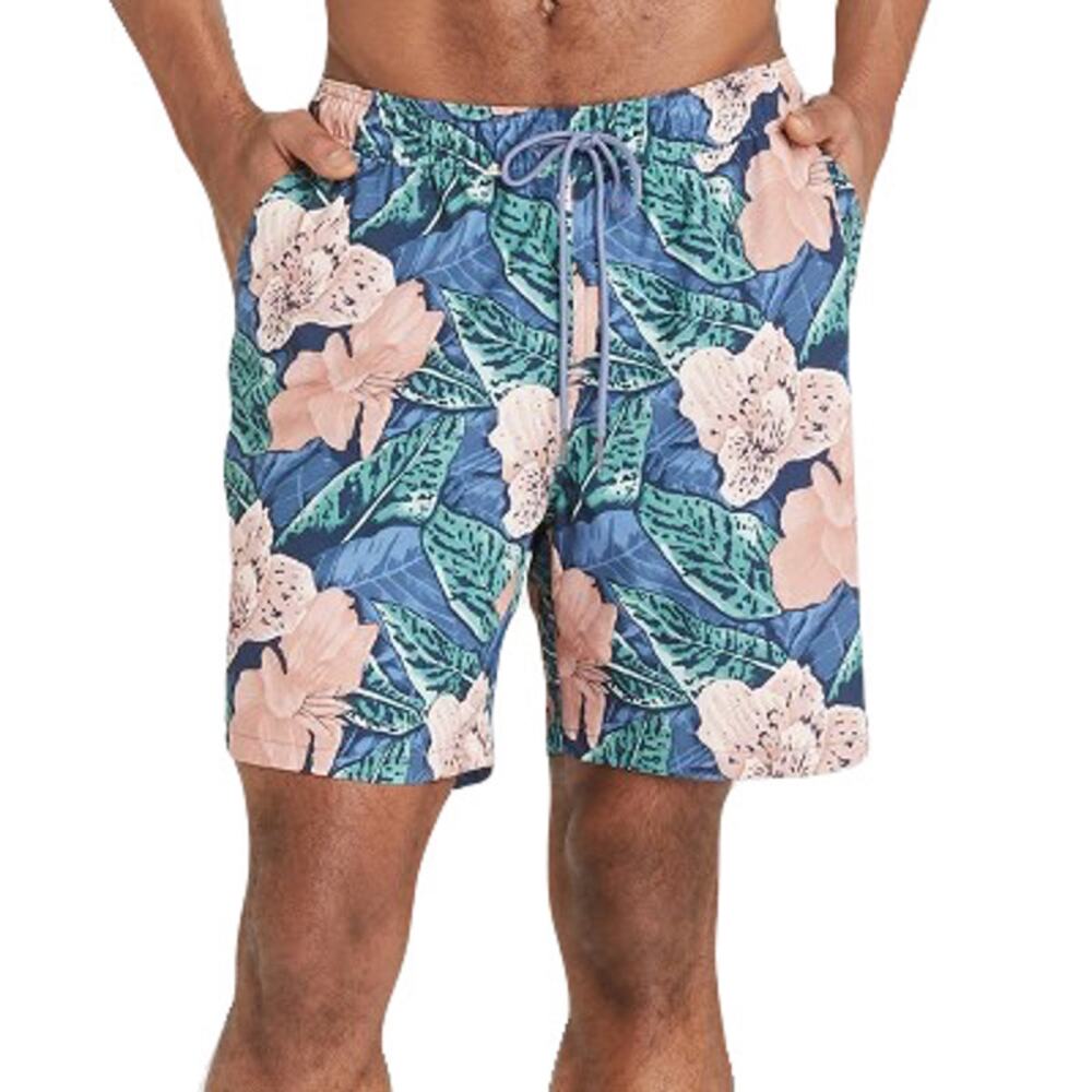 NWOT GOODFELLOW & CO Shorts XXL Swim Tropical Hawaiian Hibiscus Swim